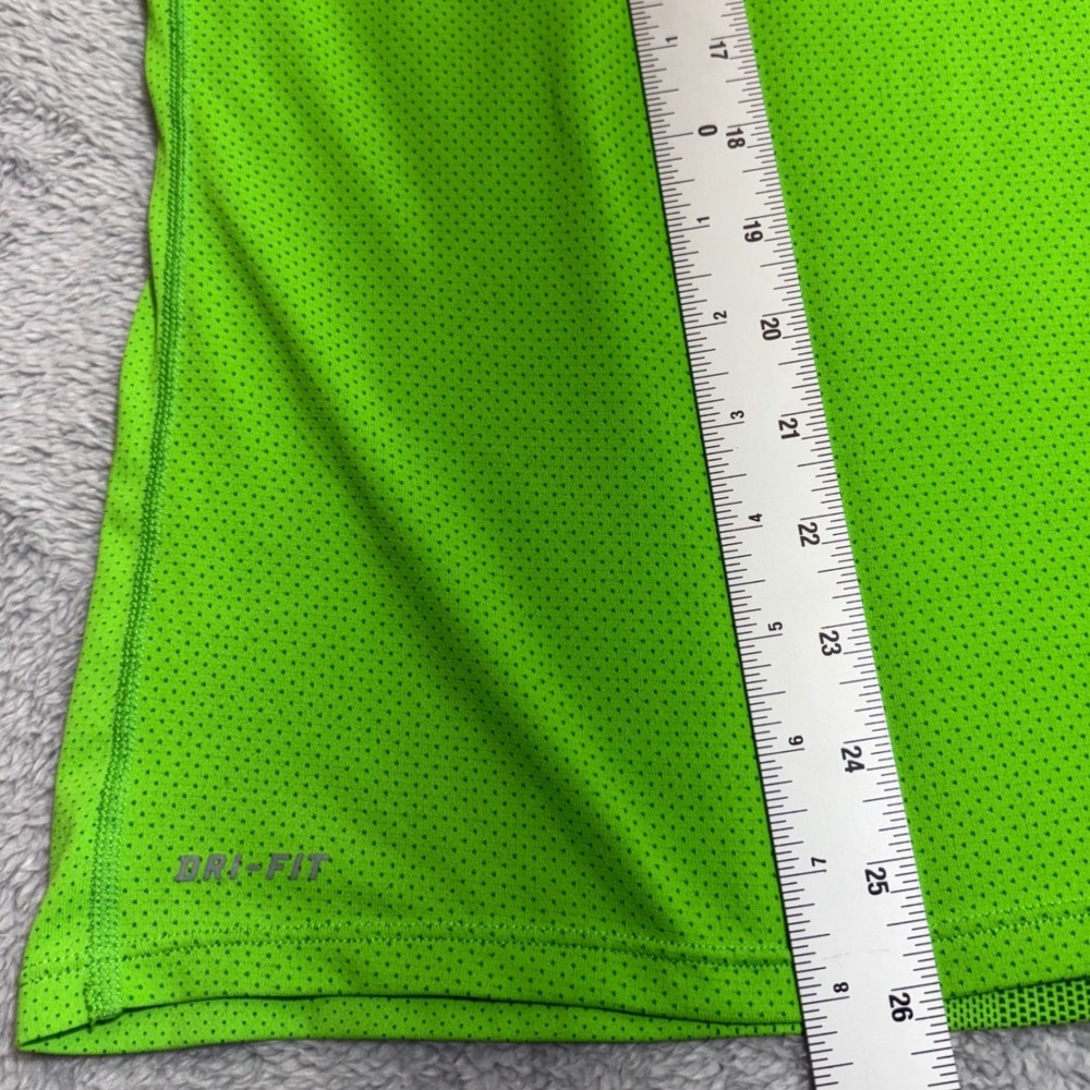 Nike Running Shirt Mens Medium Green Dri-FIT Long Sleeve Mesh Performance Top - Picture 5 of 6